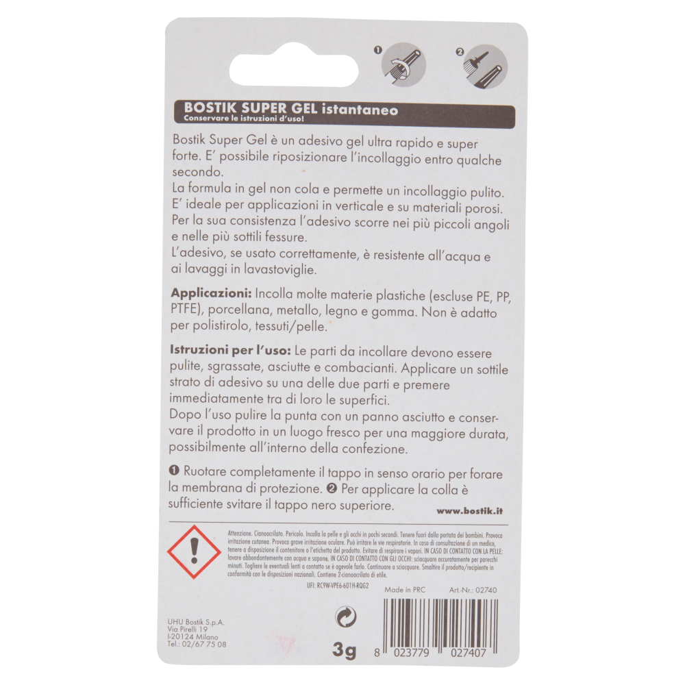 Bostik Super Gel istantaneo 3 g
