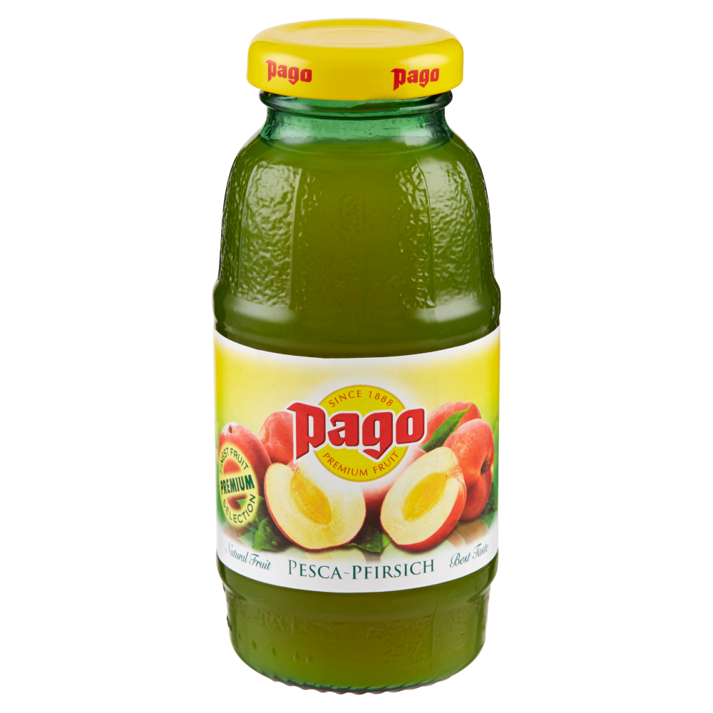 PAGO Succo di frutta, PESCA NETTARE, Bottiglia Vetro Monodose 20 cl
