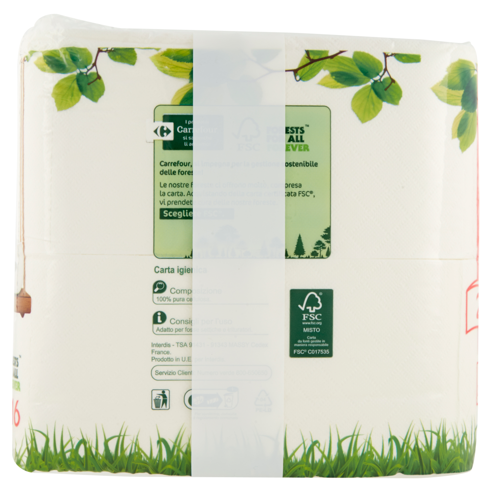 Carrefour Comfort Salvaspazio 2 veli Carta igienica 16 rotoli