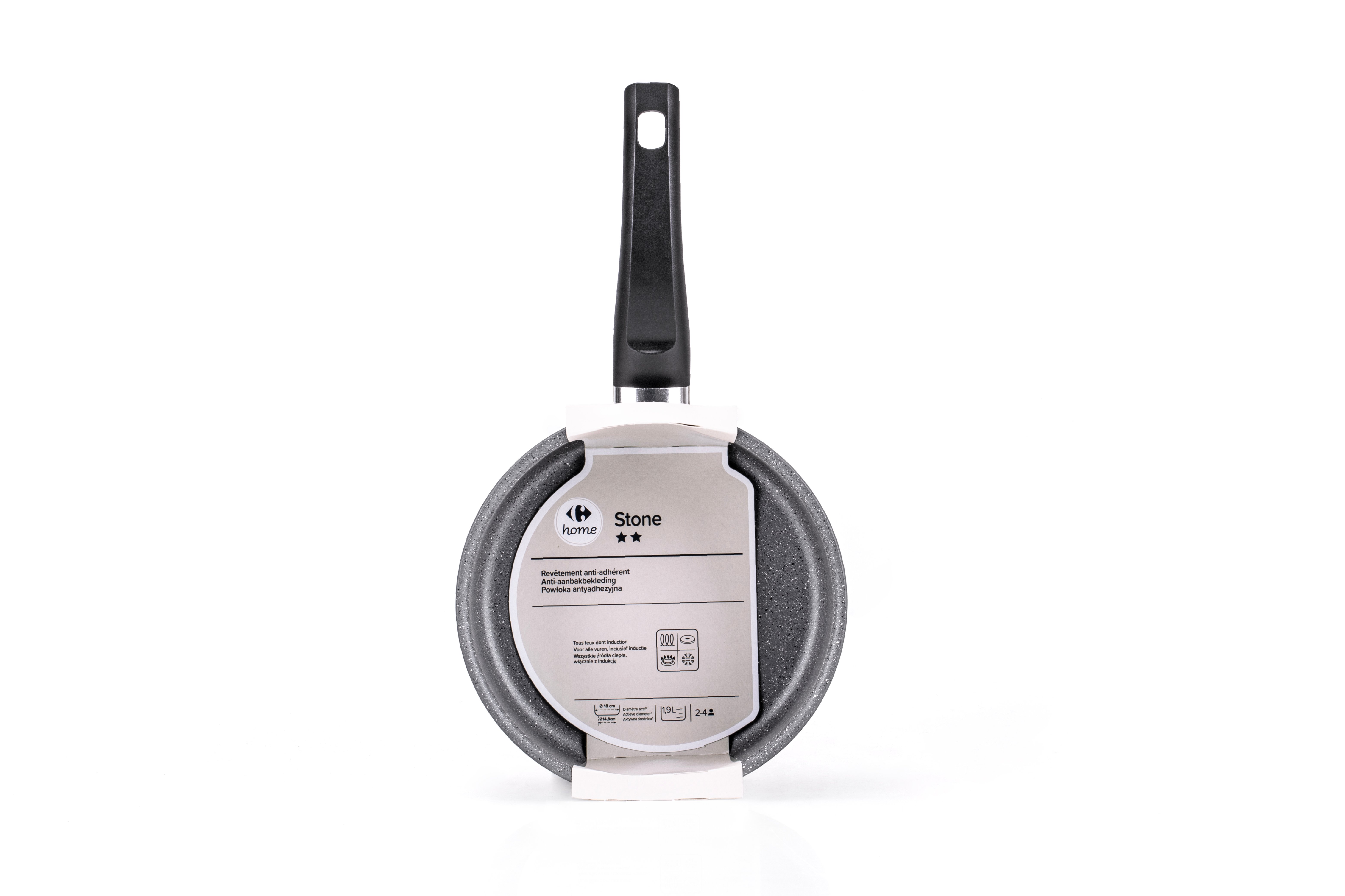 Carrefour Home Casseruola 1 manico 18 cm per induzione con rivestimento effetto pietra