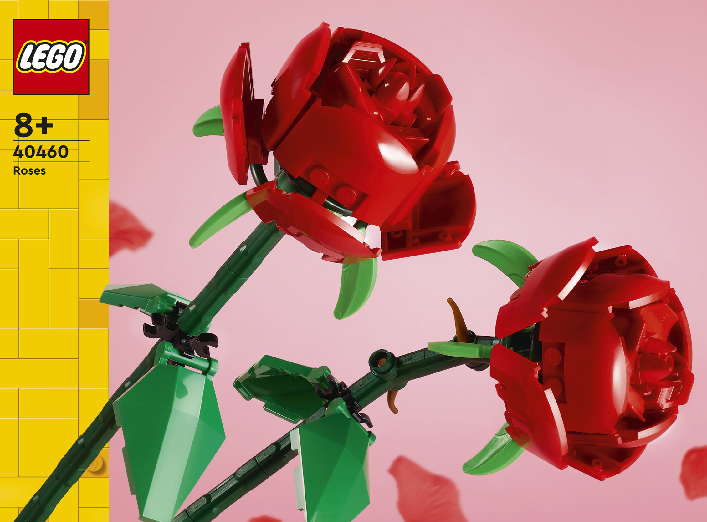 LEGO Botanicals 40460 Rose, Fiori Finti Compatibile con Bouquet di Fiori Artificiali, Regalo Donna, Uomo, Bambine e Bambini 8+