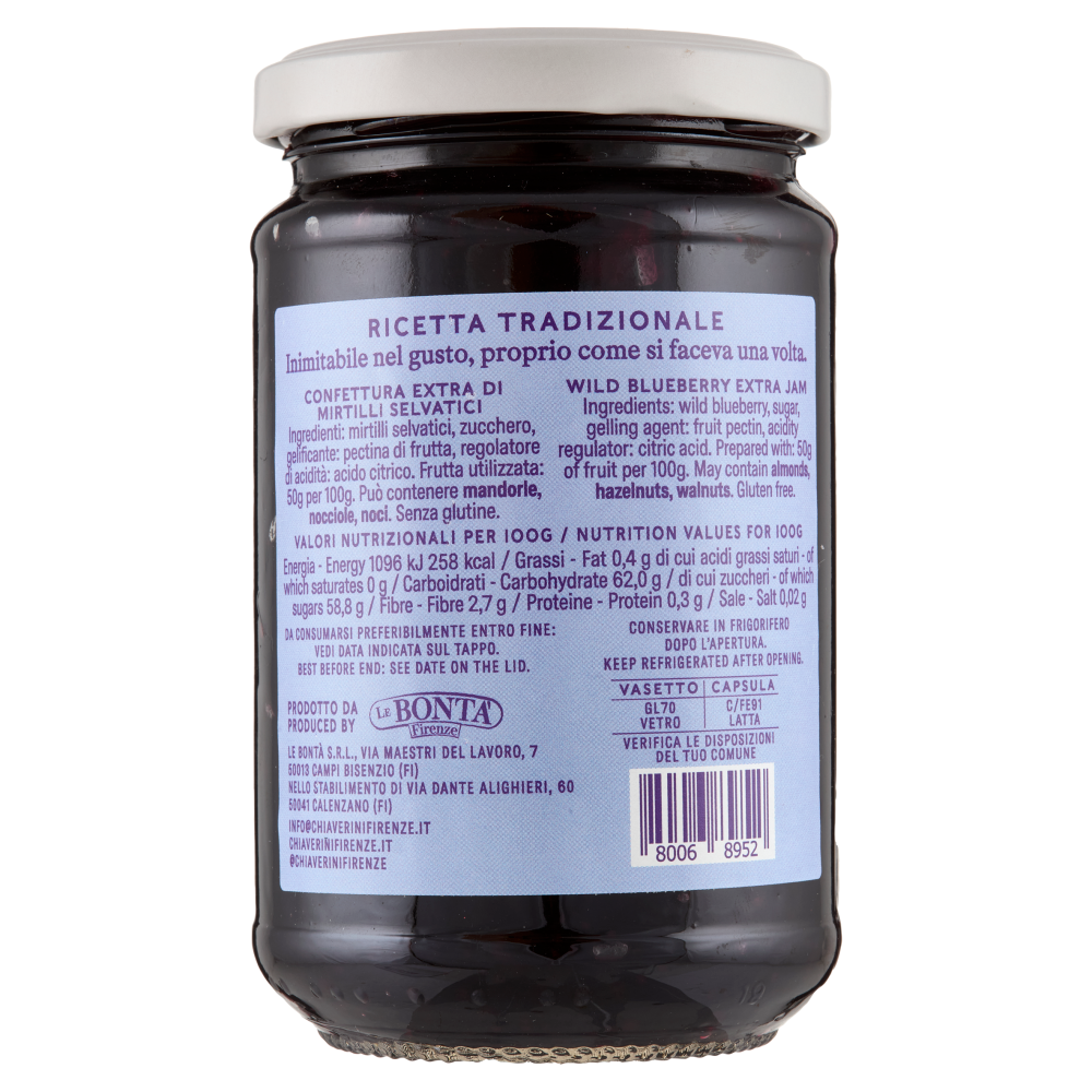 F.lli Chiaverini & C. Mirtilli Selvatici Confettura Extra 370 g