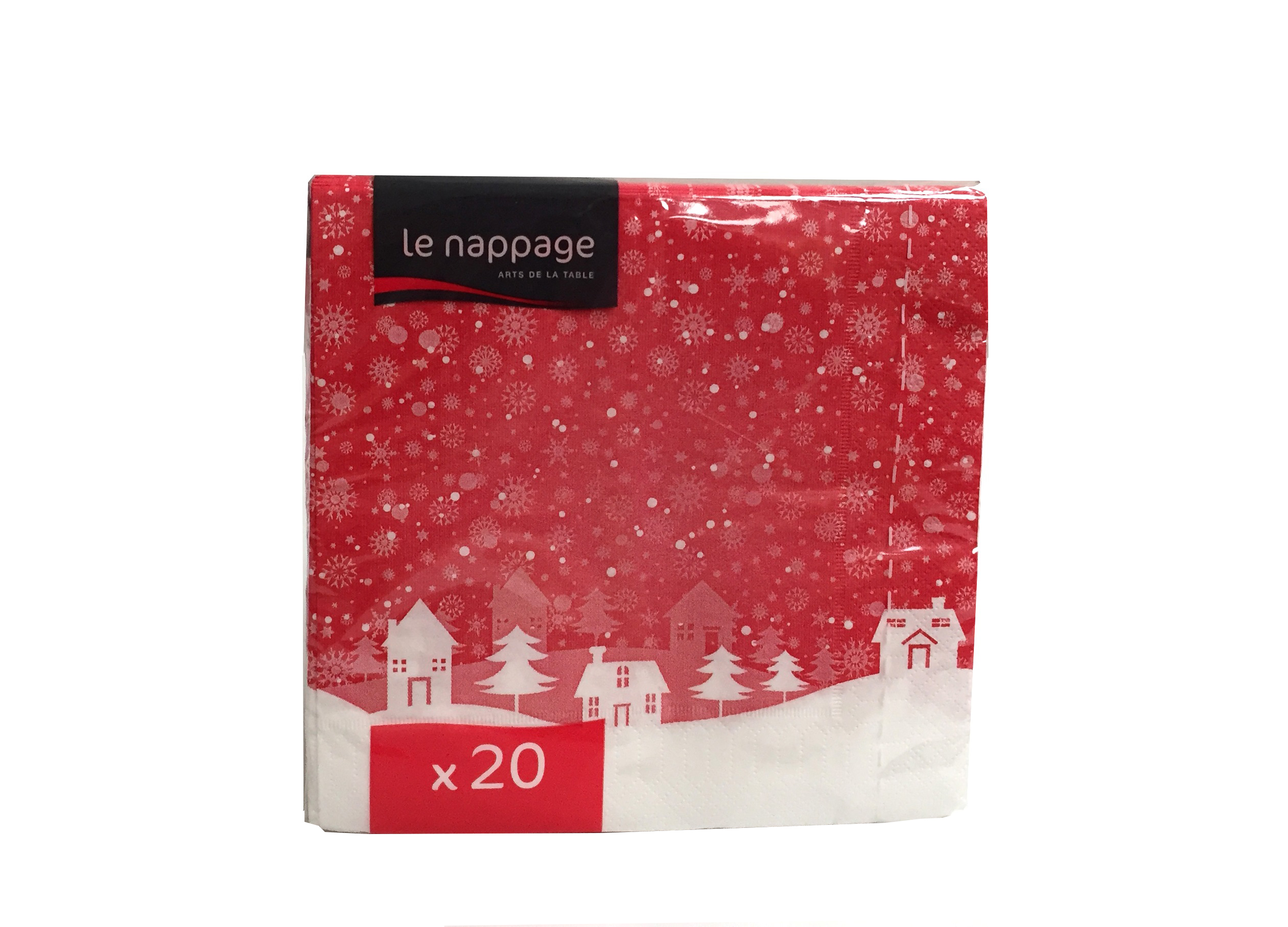Le Nappage 20 tovaglioli in ovatta 33x33 cm 3V Rosso di Sera Natale