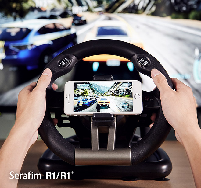 Serafim Tech R1+ periferica di gioco Nero, Grigio Bluetooth/USB Sterzo + Pedali Analogico/Digitale Android, Nintendo Switch, PC, PlayStation 4, Playstation 3, Xbox One, iOS