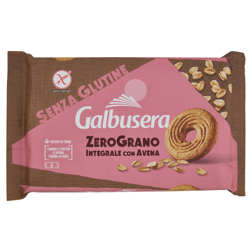 Galbusera ZeroGrano Integrale con Avena Senza Glutine 220 g (6 monoporzioni)