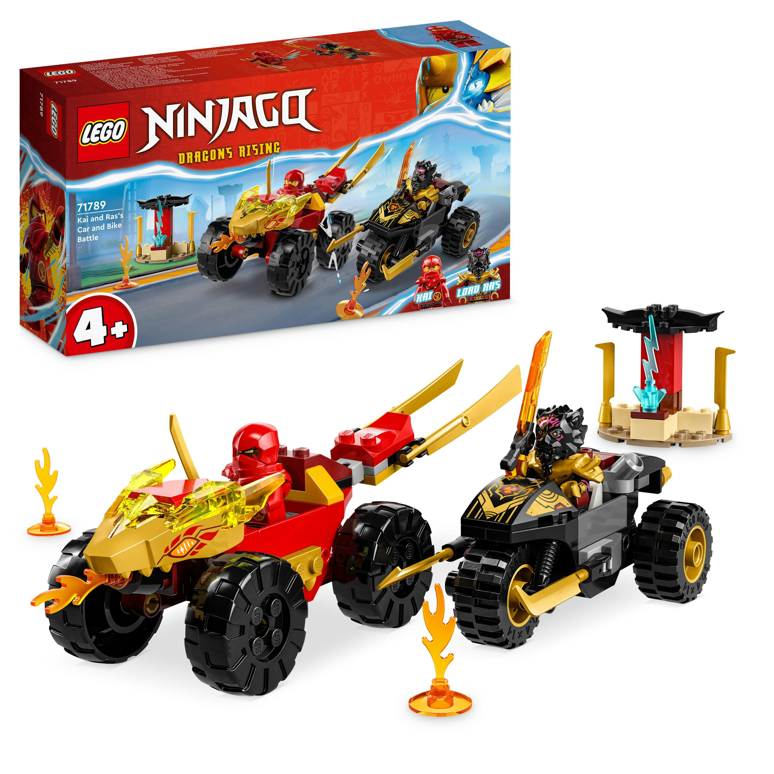 LEGO NINJAGO Battaglia su auto e moto di Kai e Ras