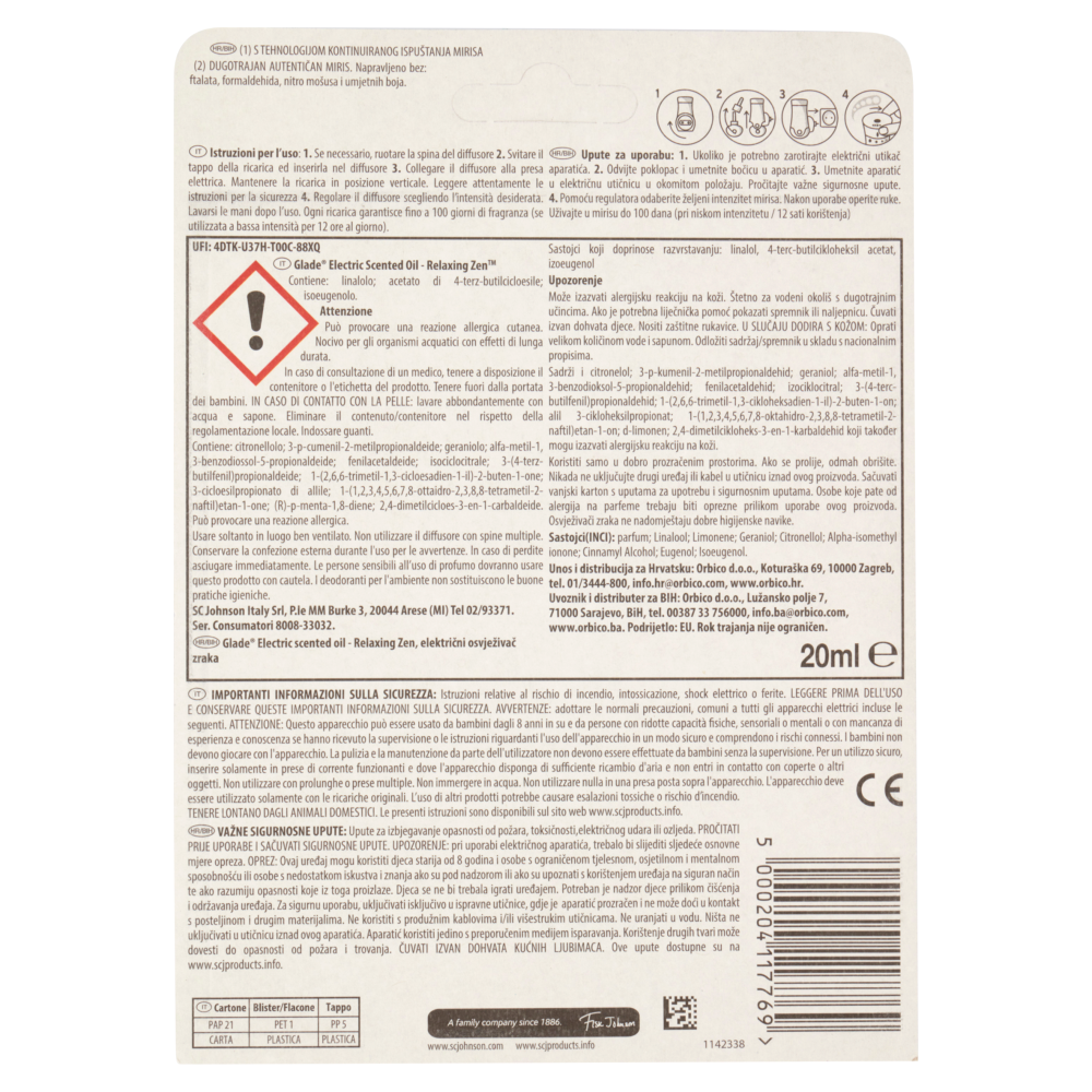 Glade Liquido Elettrico Base Relaxing Zen 20ml