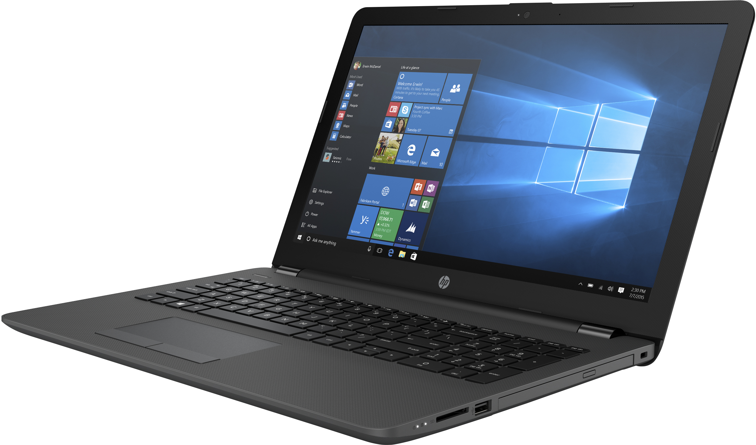 HP 250 G6 Intel&reg; Core&trade; i3 i3-7020U Computer portatile 39,6 cm (15.6") HD 4 GB DDR4-SDRAM 500 GB HDD Wi-Fi 5 (802.11ac) Windows 10 Home Nero