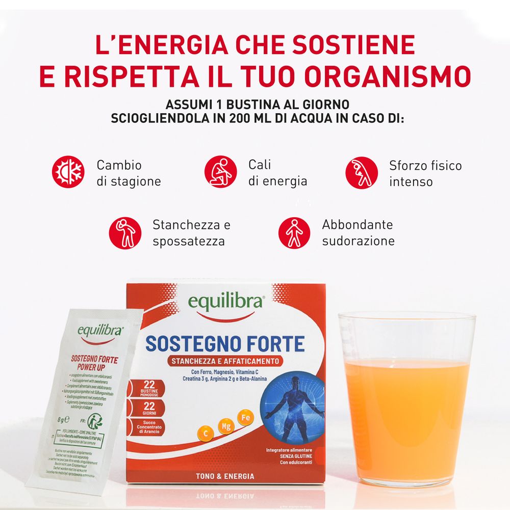 Equilibra Sostegno Forte Stanchezza e Affaticamento Bustine Monodose 22 x 8 g