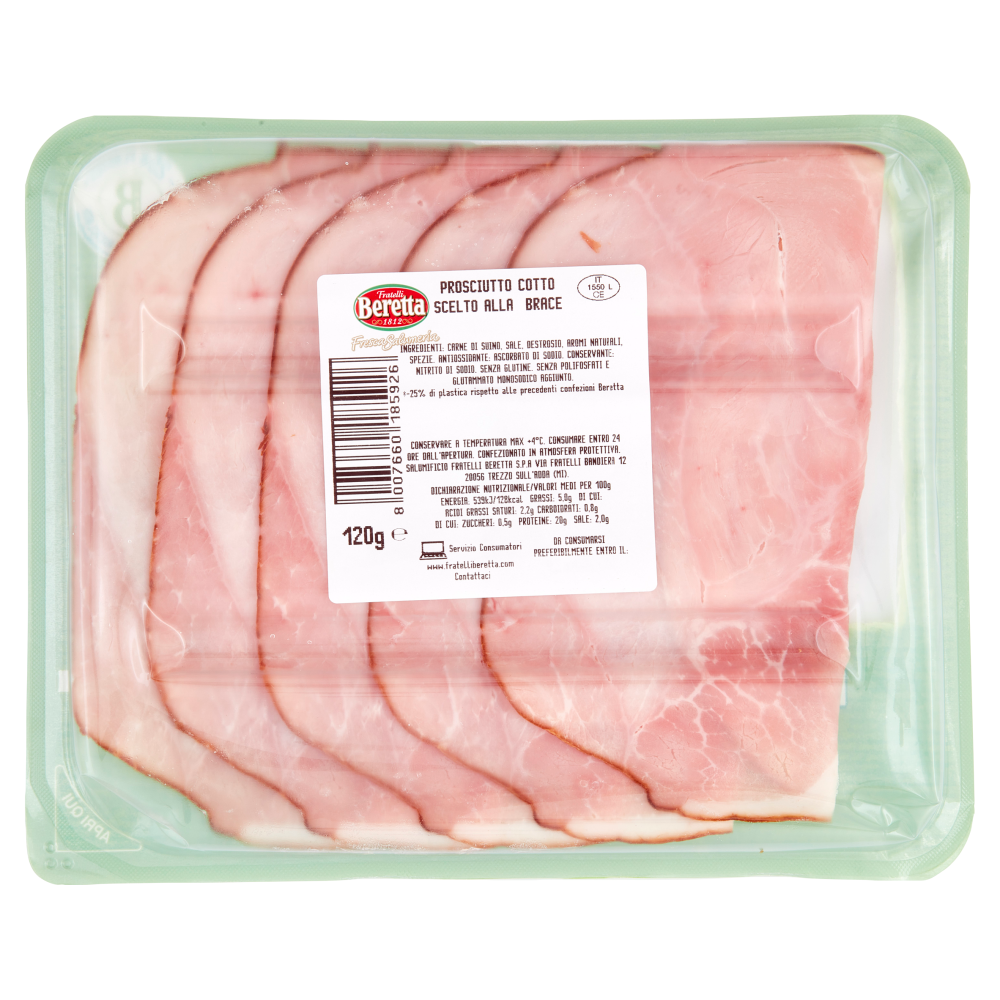 Fratelli Beretta Fresca Salumeria Prosciutto Cotto Brace 120 g