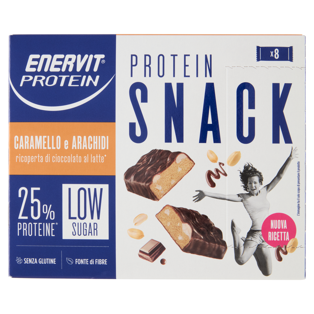 Enervit Protein Low Sugar Protein Snack Caramello e Arachidi 8 x 31 g