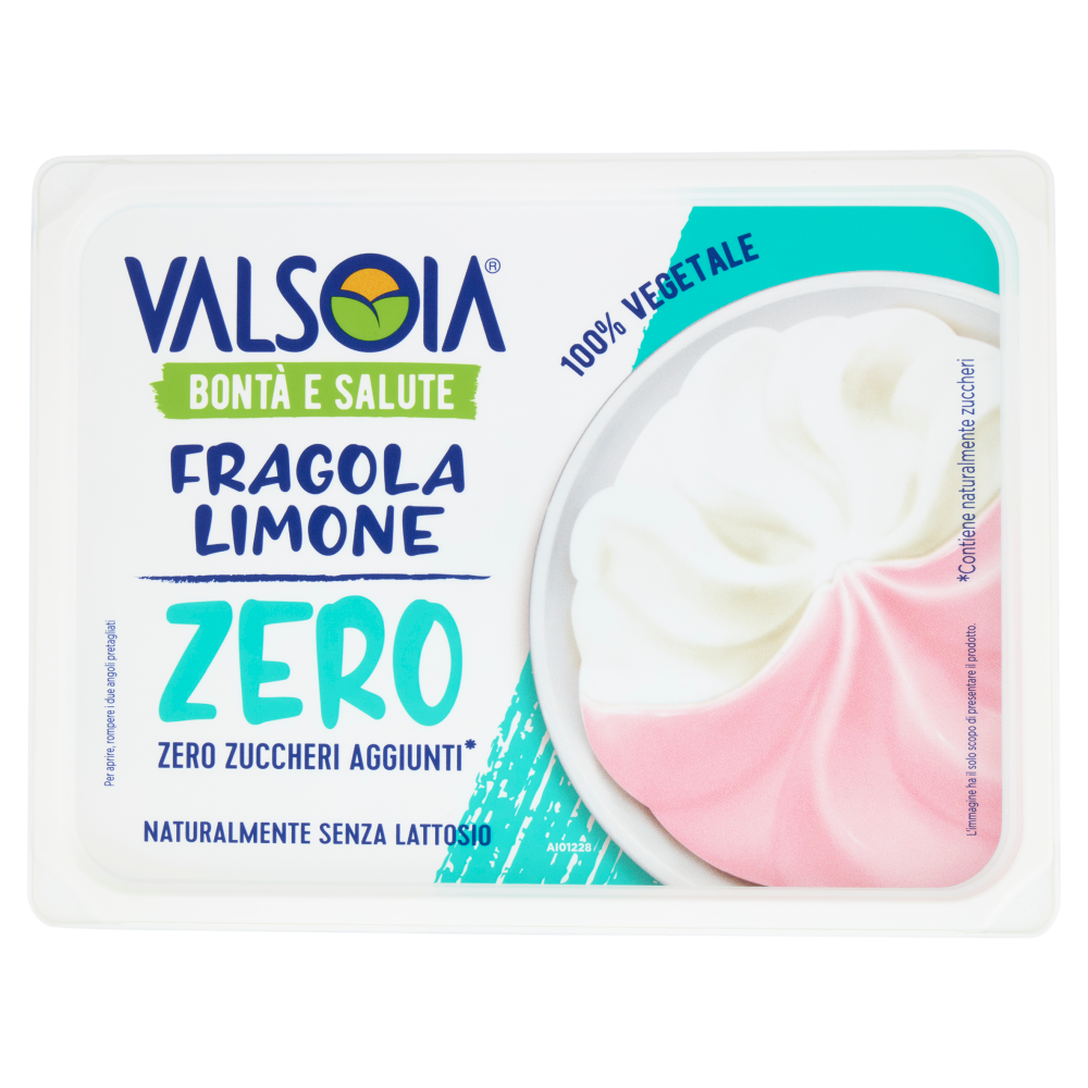 Valsoia Bont&agrave; e Salute Fragola Limone Zero Zuccheri Aggiunti* 400 g
