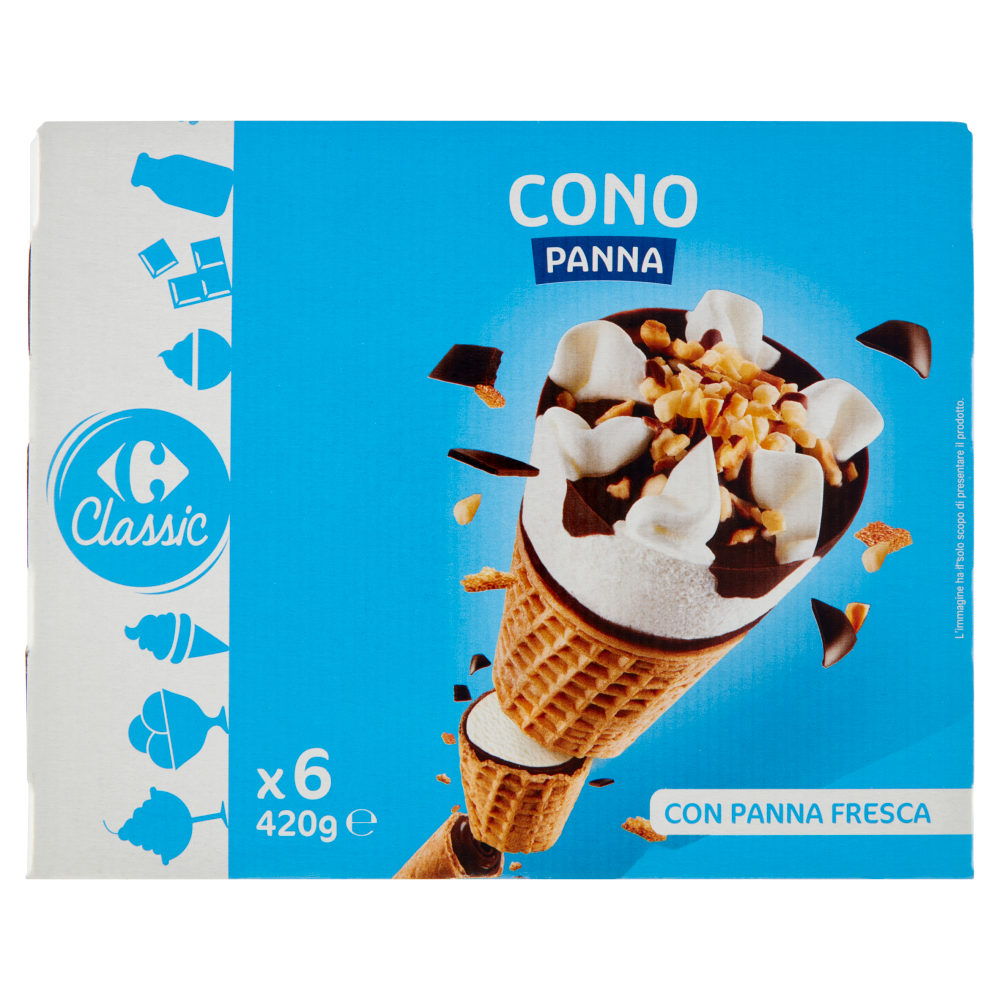 Carrefour Classic Cono Panna 6 x 70 g