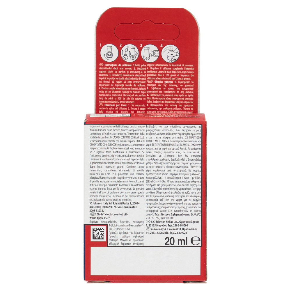 Glade Liquido Elettrico Ricarica, fragranza Warm apple pie 20 ml