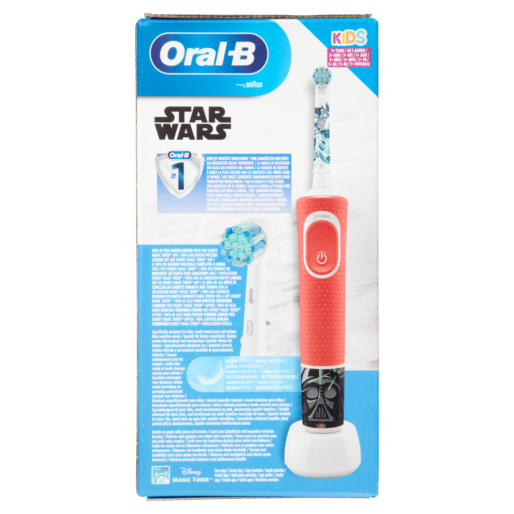 Oral-B Spazzolino Elettrico Denti Ricaricabile Vitality per Bambini Disney StarWars - Kids +3 anni