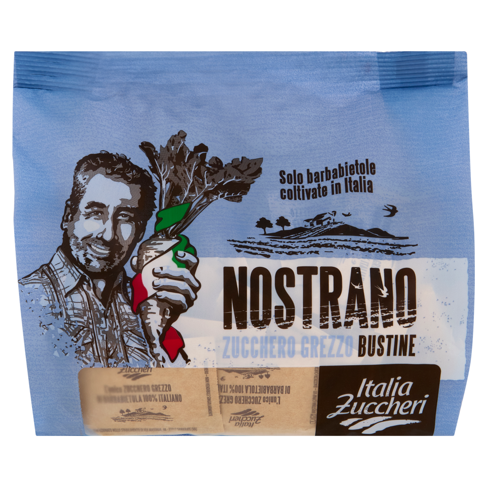 Italia Zuccheri Nostrano - Bustine di zucchero grezzo di barbabietola 100% Italiano - 500g