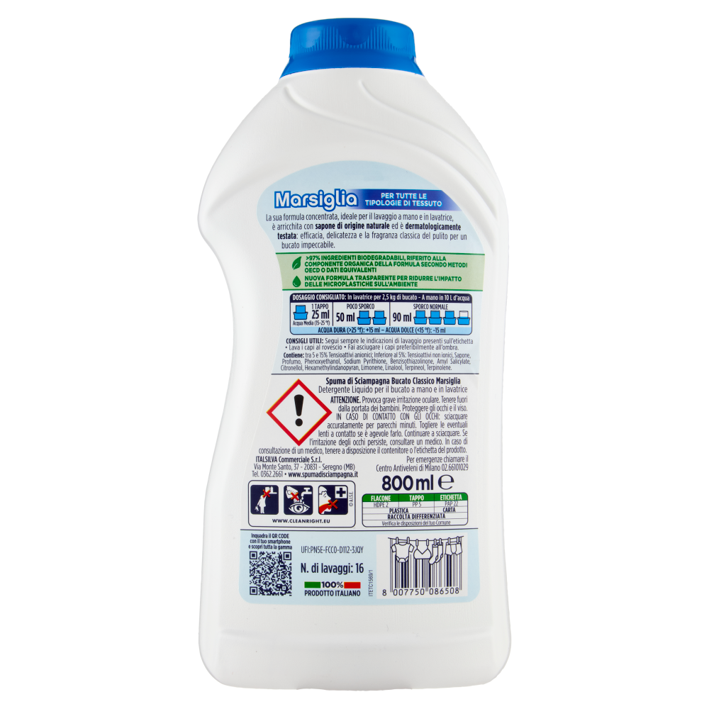 Spuma di Sciampagna Bucato Classico Marsiglia 800 ml