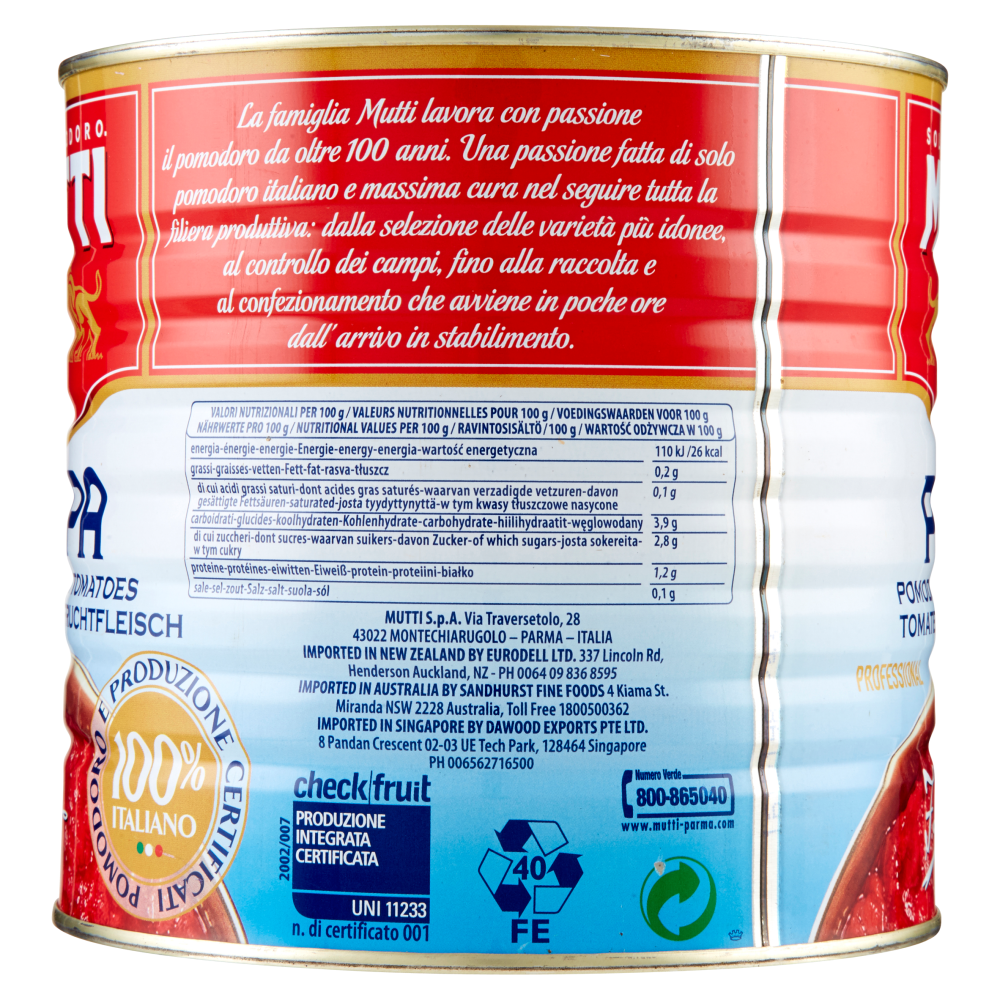 Mutti Polpa Pomodori in Finissimi Pezzi 2500 g