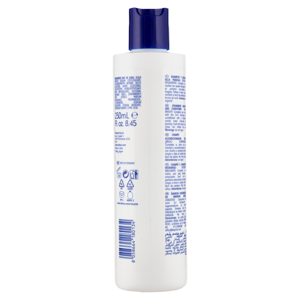 Chicco Pop Comby Shampoo & Balsamo Capelli Facili da Pettinare Strawberry Candy 250 mL