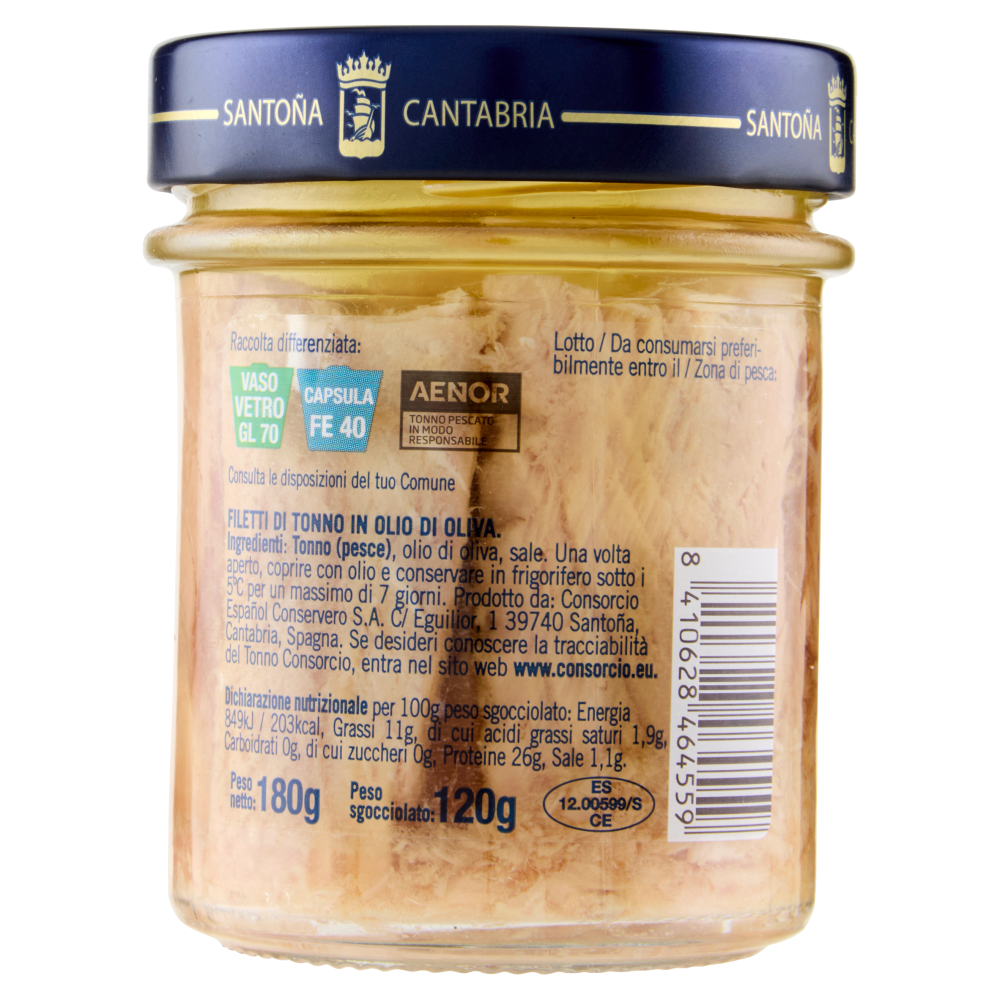 Consorcio Filetti di Tonno in Olio di Oliva 180 g