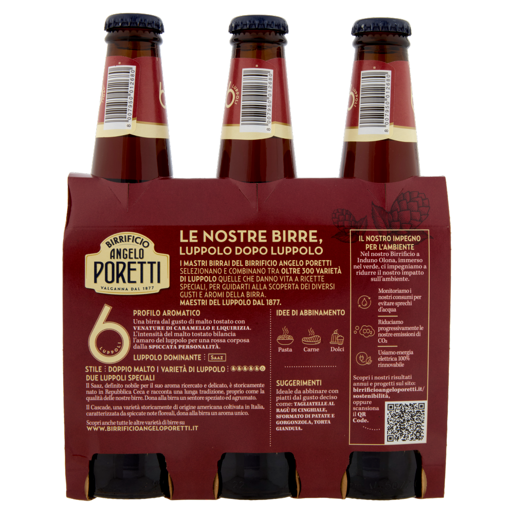 Birrificio Angelo Poretti Doppio Malto Rossa 6 Luppoli 3 x 33 cl