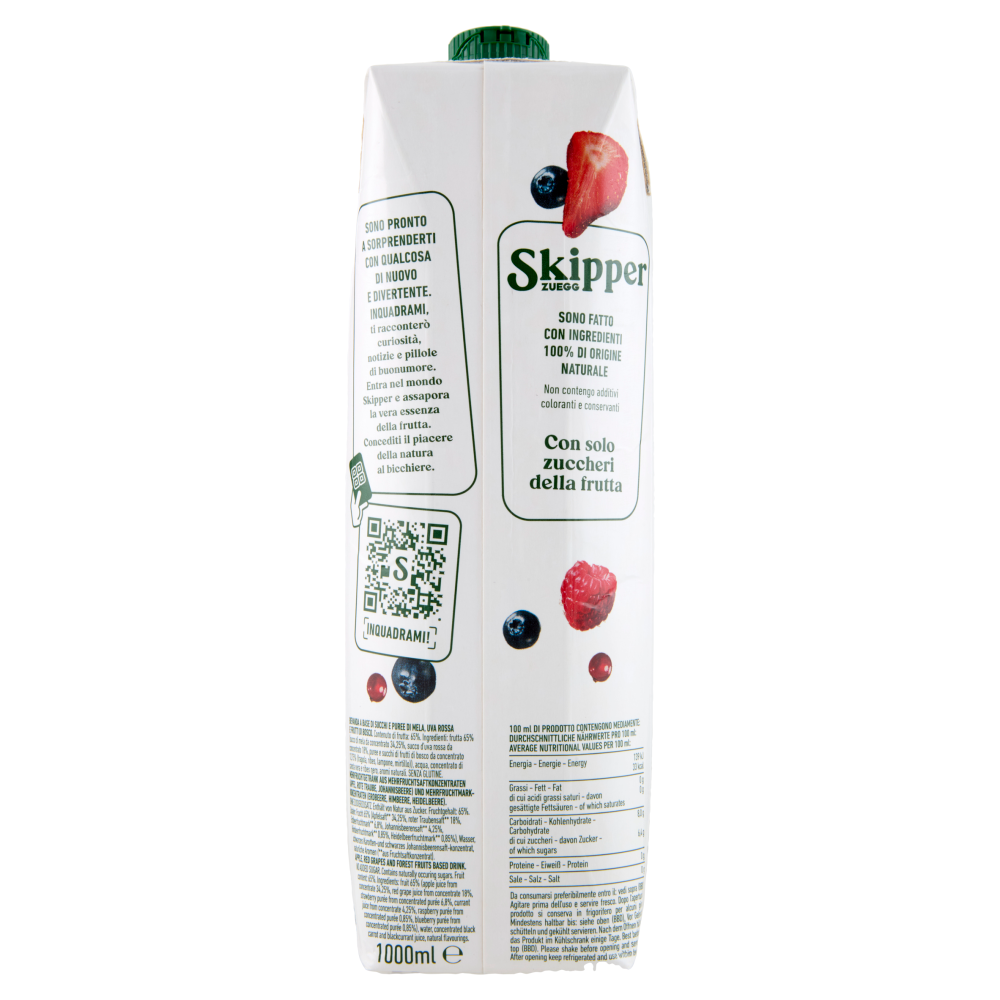 Zuegg Skipper Frutti di Bosco Senza zuccheri aggiunti 1000 ml