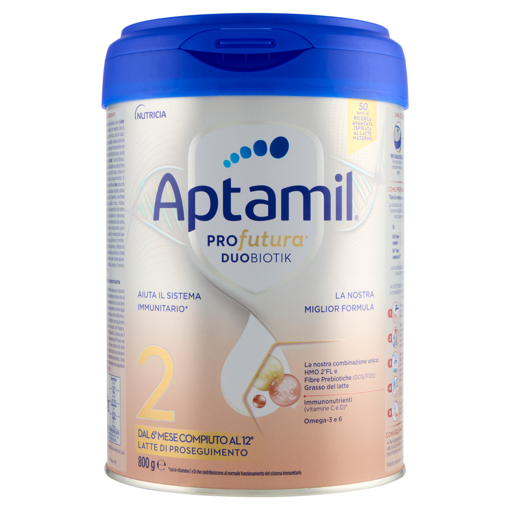 APTAMIL PROFUTURA2, Latte di Proseguimento in Polvere dal 6° mese compiuto, con Vitamine C&D, 800g