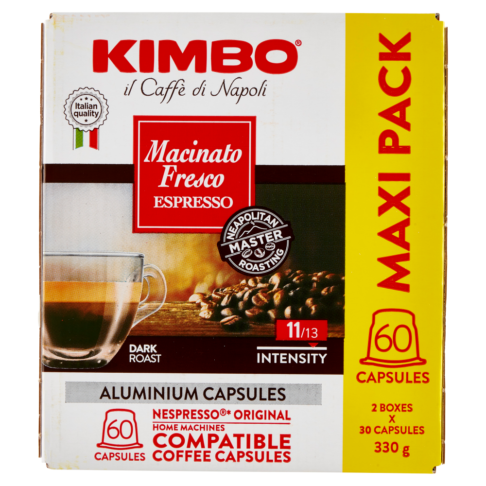 Kimbo Macinato Fresco Espresso Capsule Compatibili con le Macchine Nespresso* 2 x 165 g