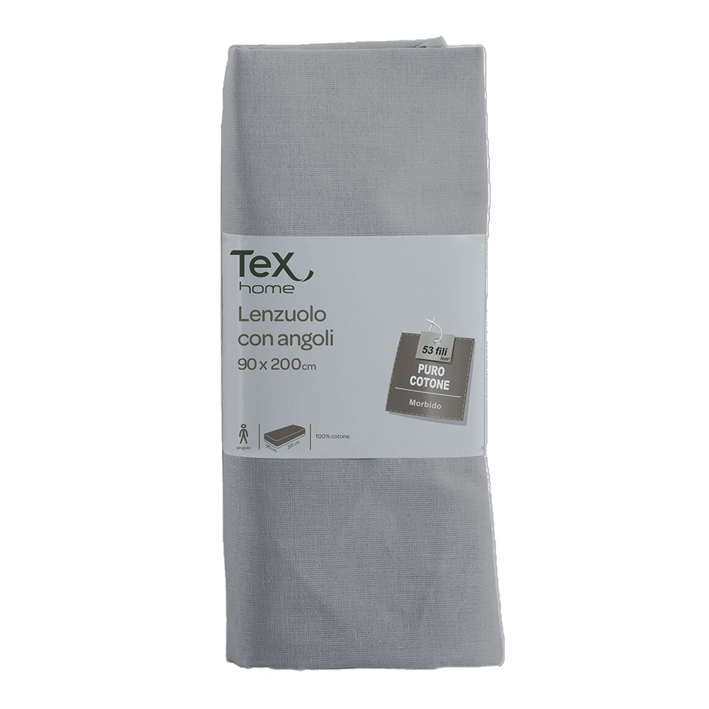 TEX HOME Lenzuolo con angoli singolo, grigio: prezzi e offerte