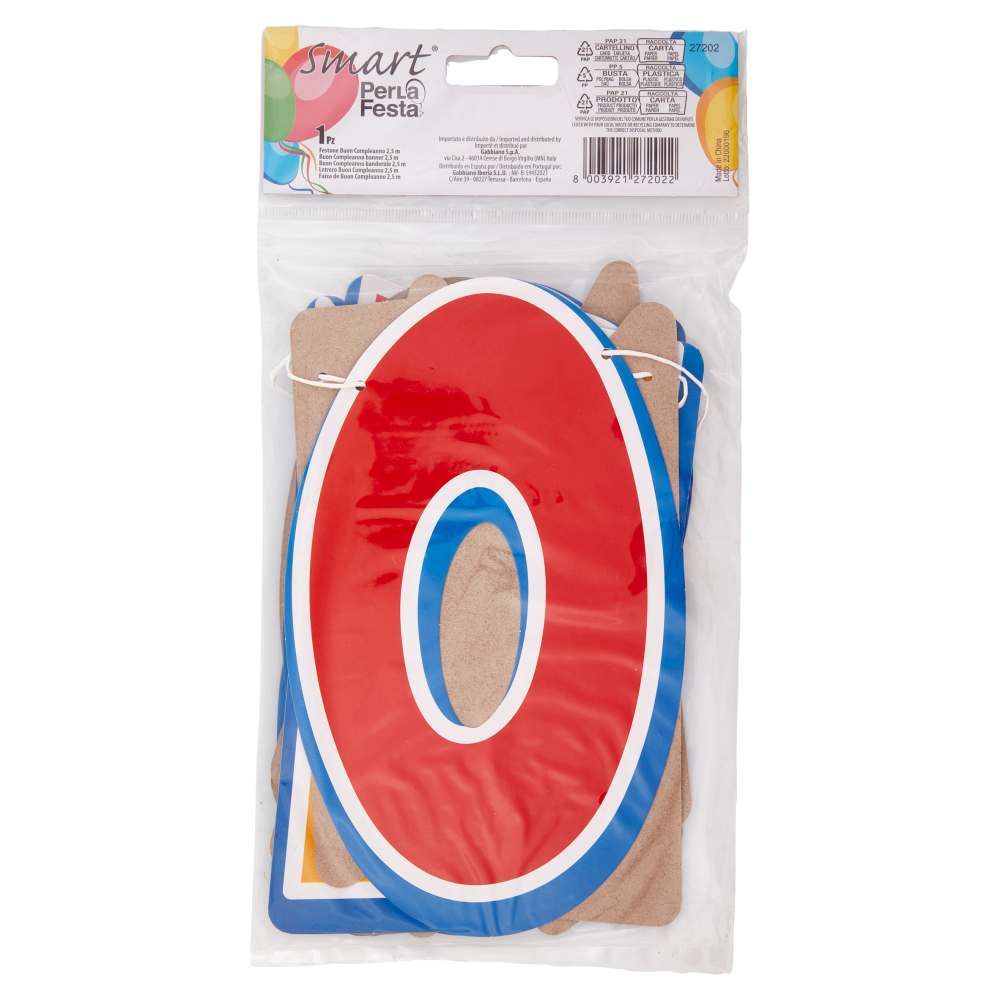Smart PerLa Festa Festone Buon Compleanno 2,5 m 1 pz