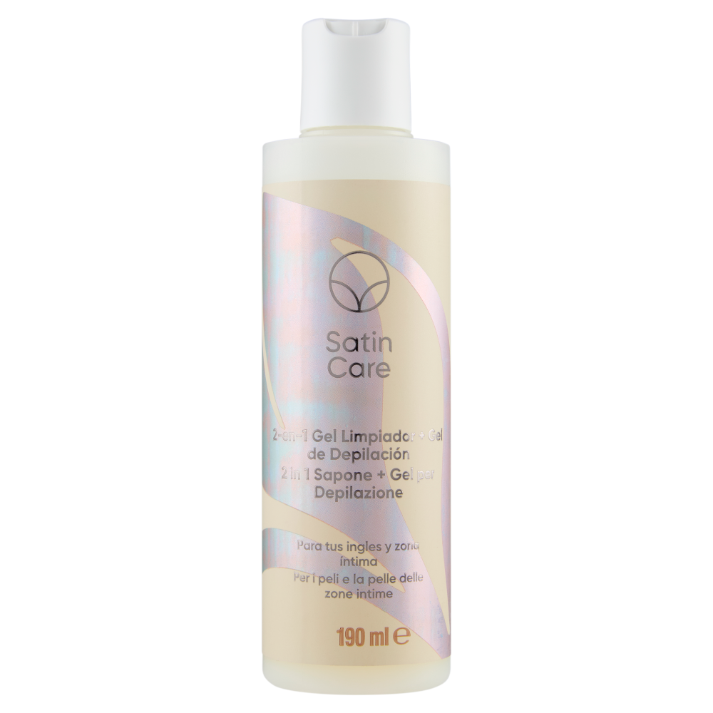 Satin Care 2 in 1 Sapone + Gel per Depilazione per i peli e la pelle delle zone intime 190 ml