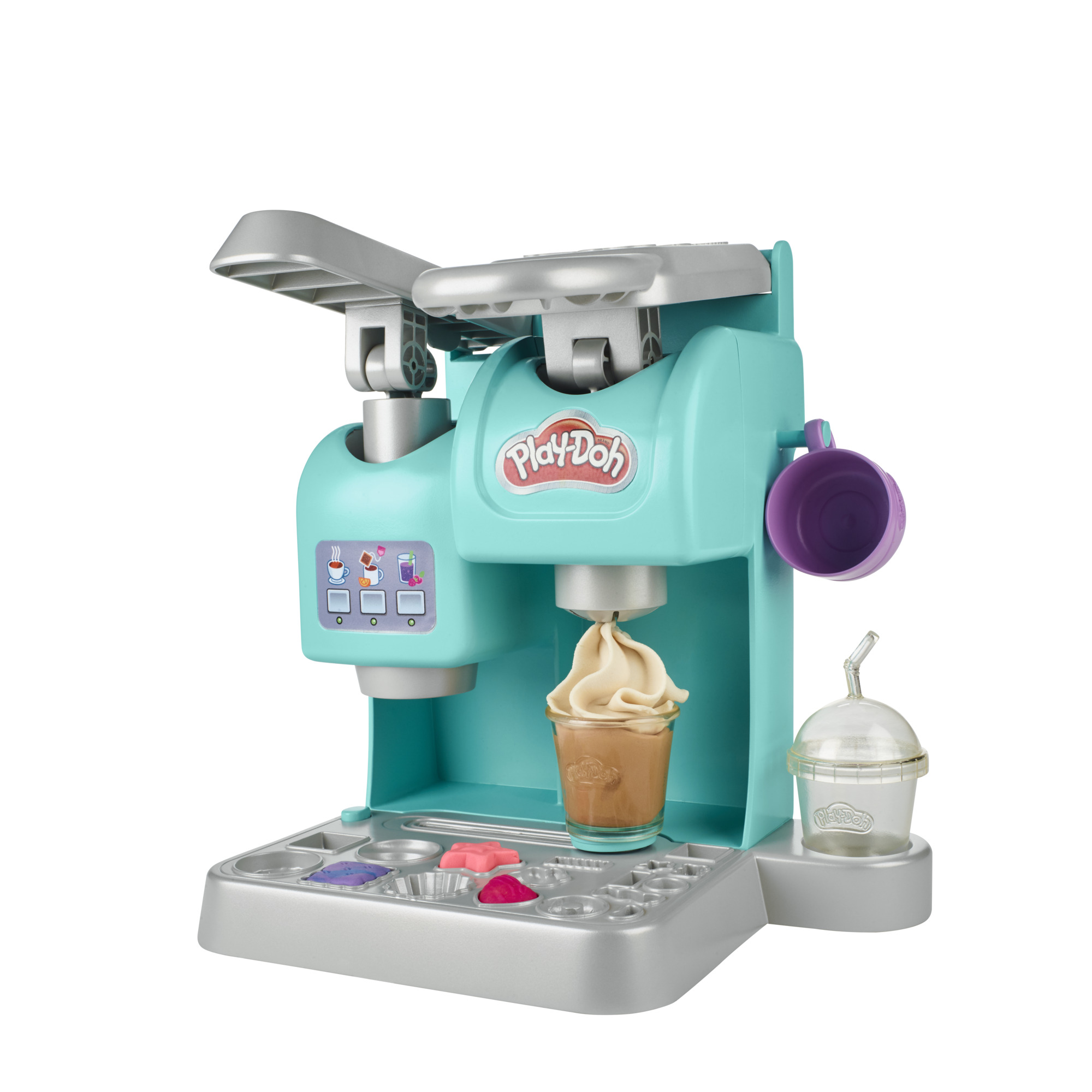 Play-Doh Kitchen Creations La Caffetteria Super Colorata di , playset con 20 accessori e 8 vasetti di pasta modellabile atossica, per bambini dai 3 anni in su