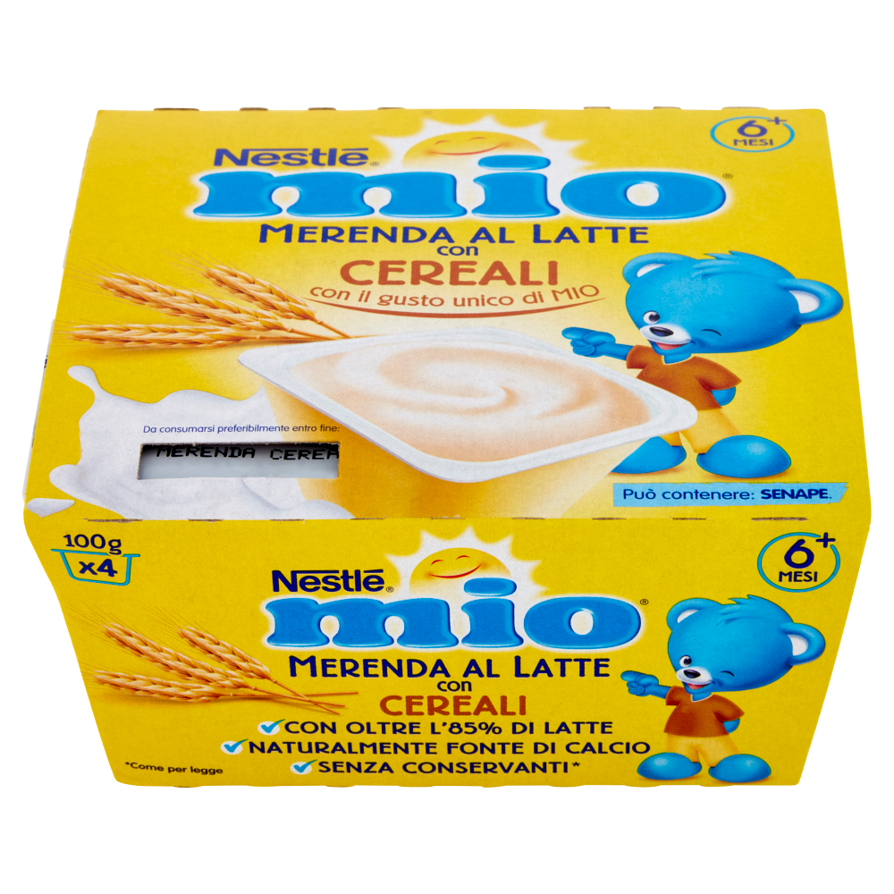 NESTLÉ MIO Merenda al Latte Cereali 4 vasetti da 100 g