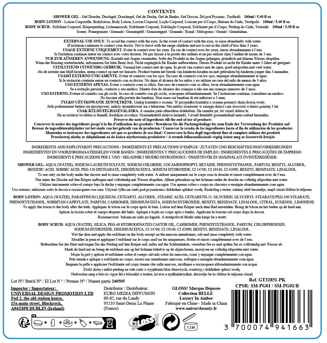 Star Metal Bath BELLE Luxury In Amber