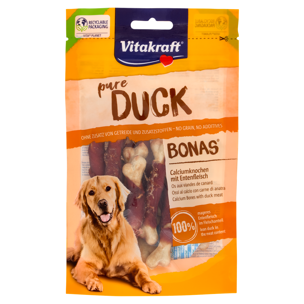 Vitakraft pure Duck Bonas Ossi al calcio con carne di anatra 80 g