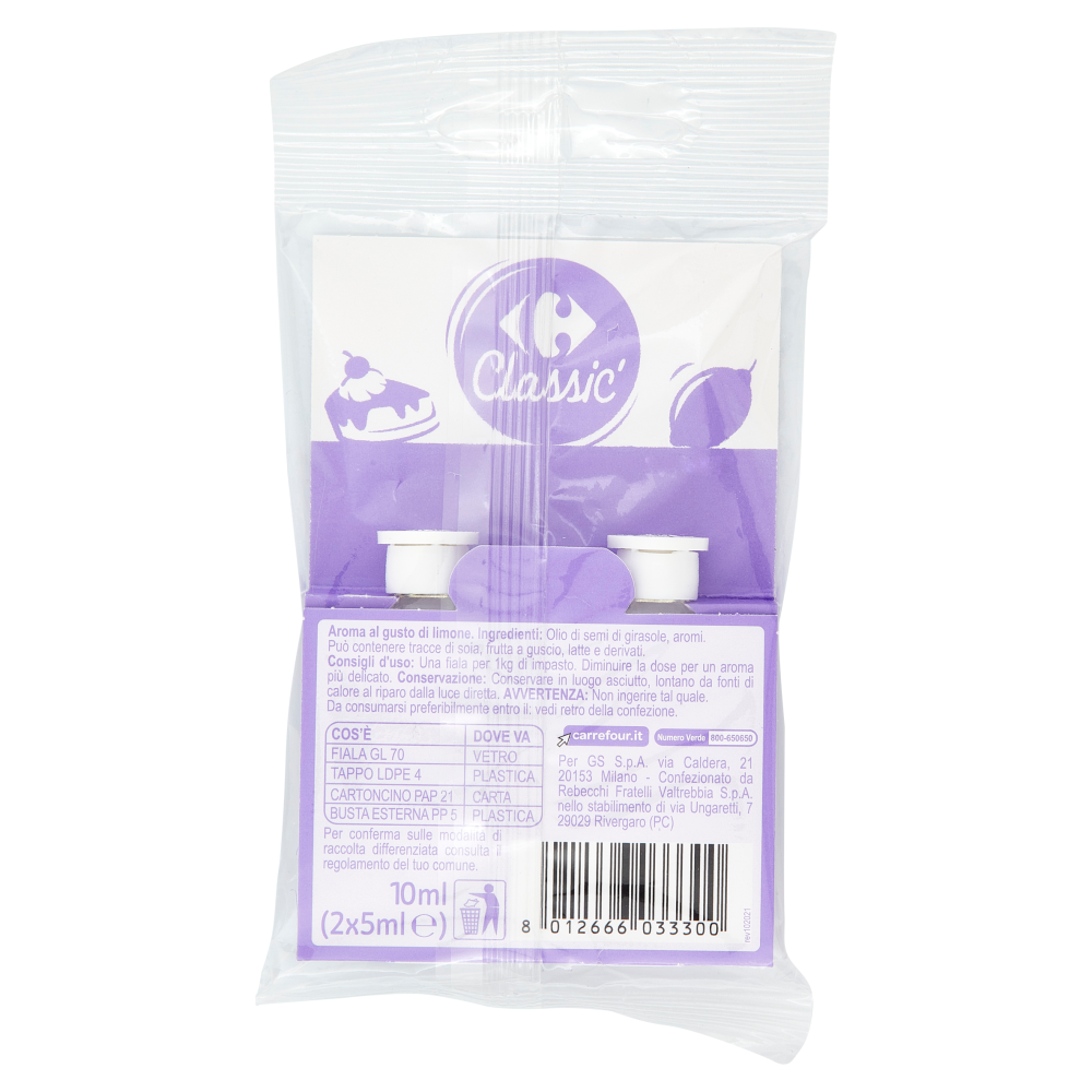 Carrefour Classic Aroma al Gusto di Limone 2 x 5 ml