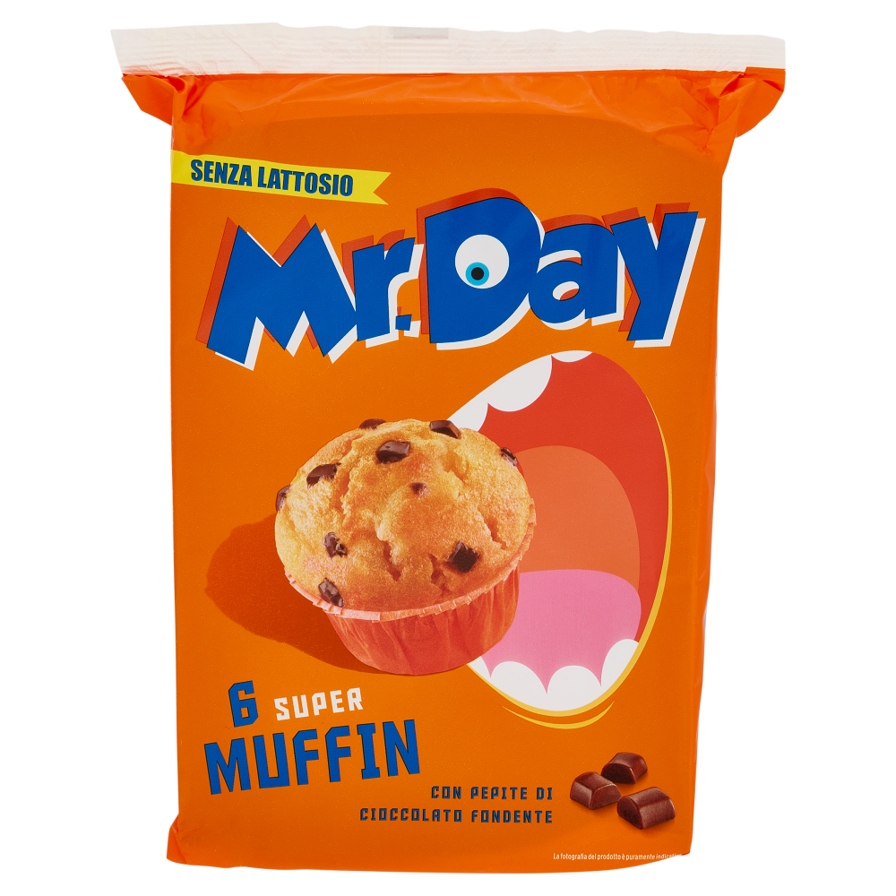 Mr.Day 6 Super Muffin con Pepite di Cioccolato Fondente 6 x 50 g