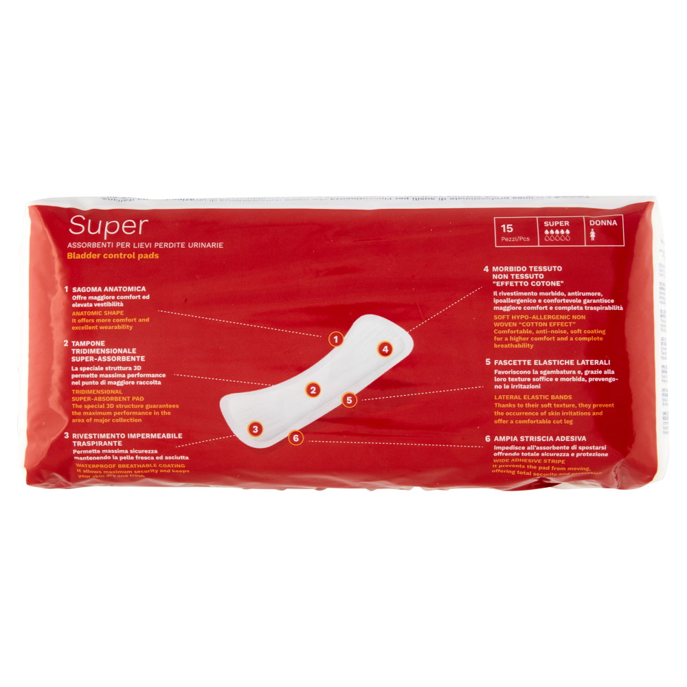 Egosan Light Super Assorbenti per Lievi Perdite Urinarie Donna 15 pz