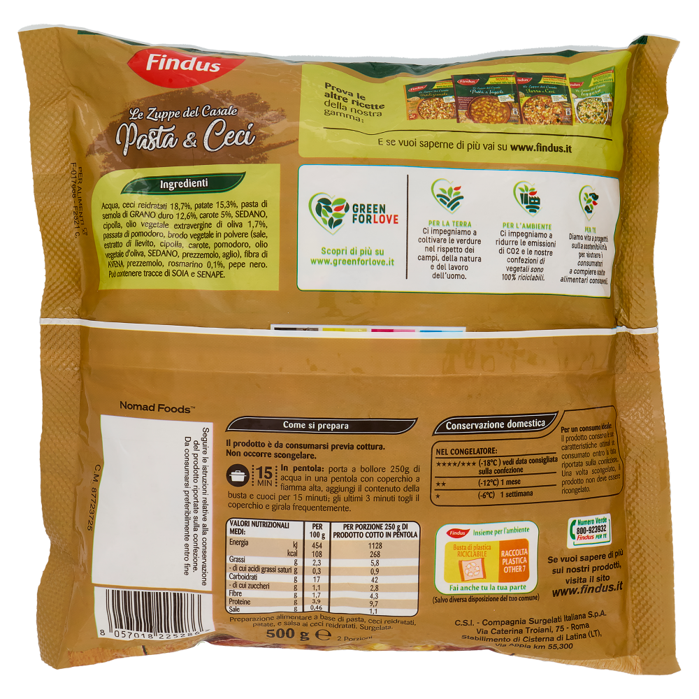 Findus Le Zuppe del Casale Pasta e Ceci 500 g