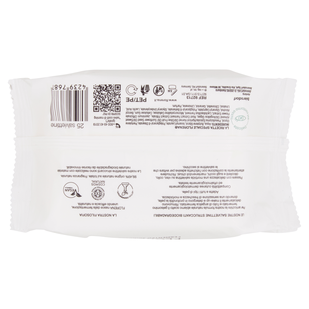 Florena Salviettine Struccanti per occhi e viso naturali 25 pz