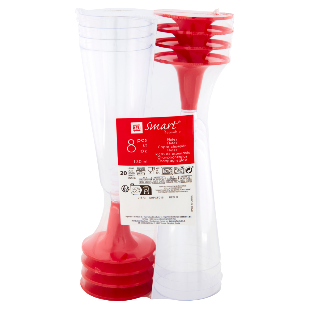 Smart Reusable Flutes 130 ml 8 pz