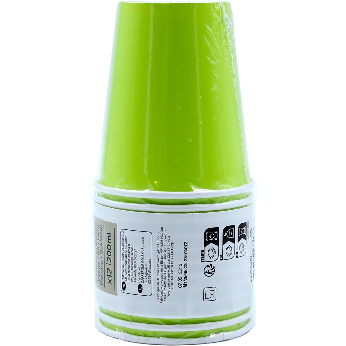 12 bicchieri verdi carta 20cl Carrefour