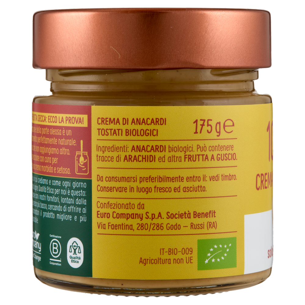 Euro Company 100% Crema di Anacardi Bio 175 g