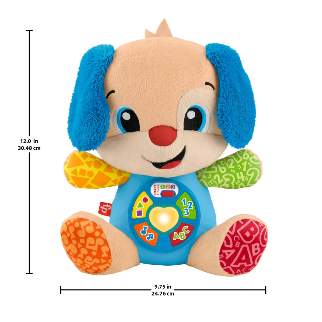 Fisher-Price Laugh & Learn Ridi E Impara Peluche Musicale Cagnolino Smart Stages, Giocattolo Musicale Per L'Apprendimento Per Neonati, Versione Multilingue
