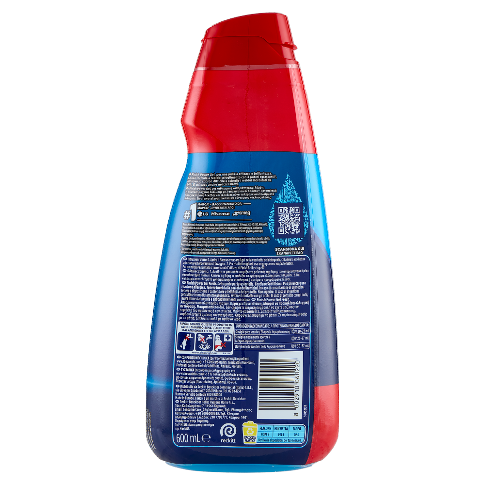 Finish Power Gel Fresh liquido lavastoviglie 30 lavaggi 600 ml
