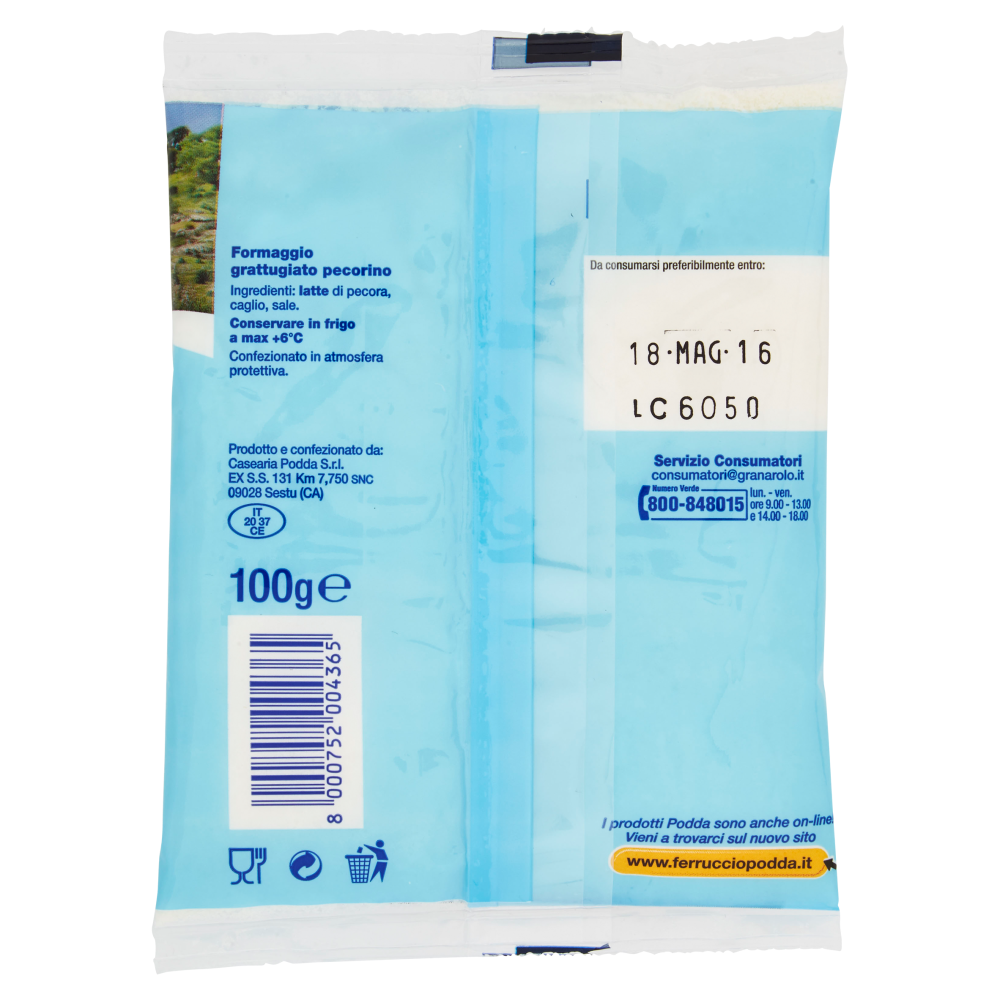 Ferruccio Podda Formaggio Grattugiato Pecorino 100 g