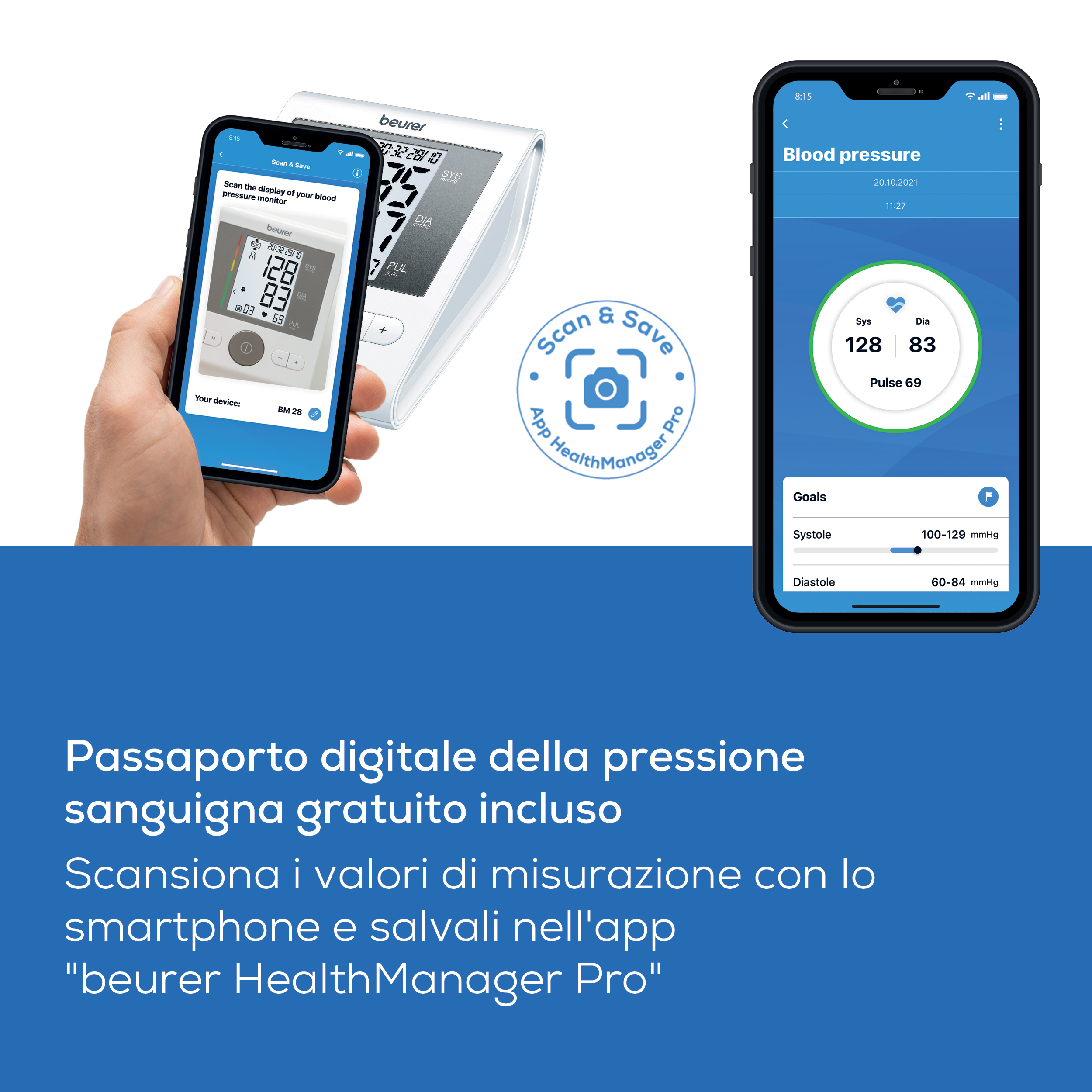 Beurer BM 28 Misuratore di Pressione da Braccio con Funzione di Memoria, Rilevazione Aritmie e Manicotto Universale