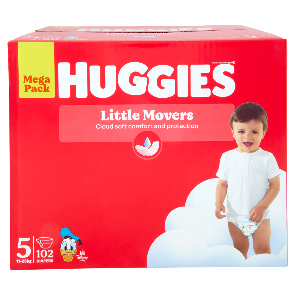 Huggies Little Movers Pannolini 5 11-25 Kg 102 pz