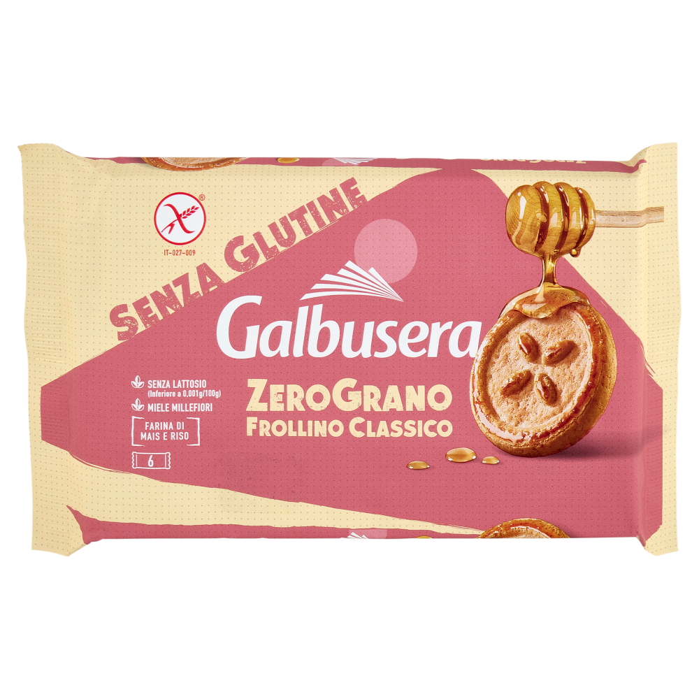 Galbusera ZeroGrano Frollino Classico Senza Glutine 220 g (6 monoporzioni)