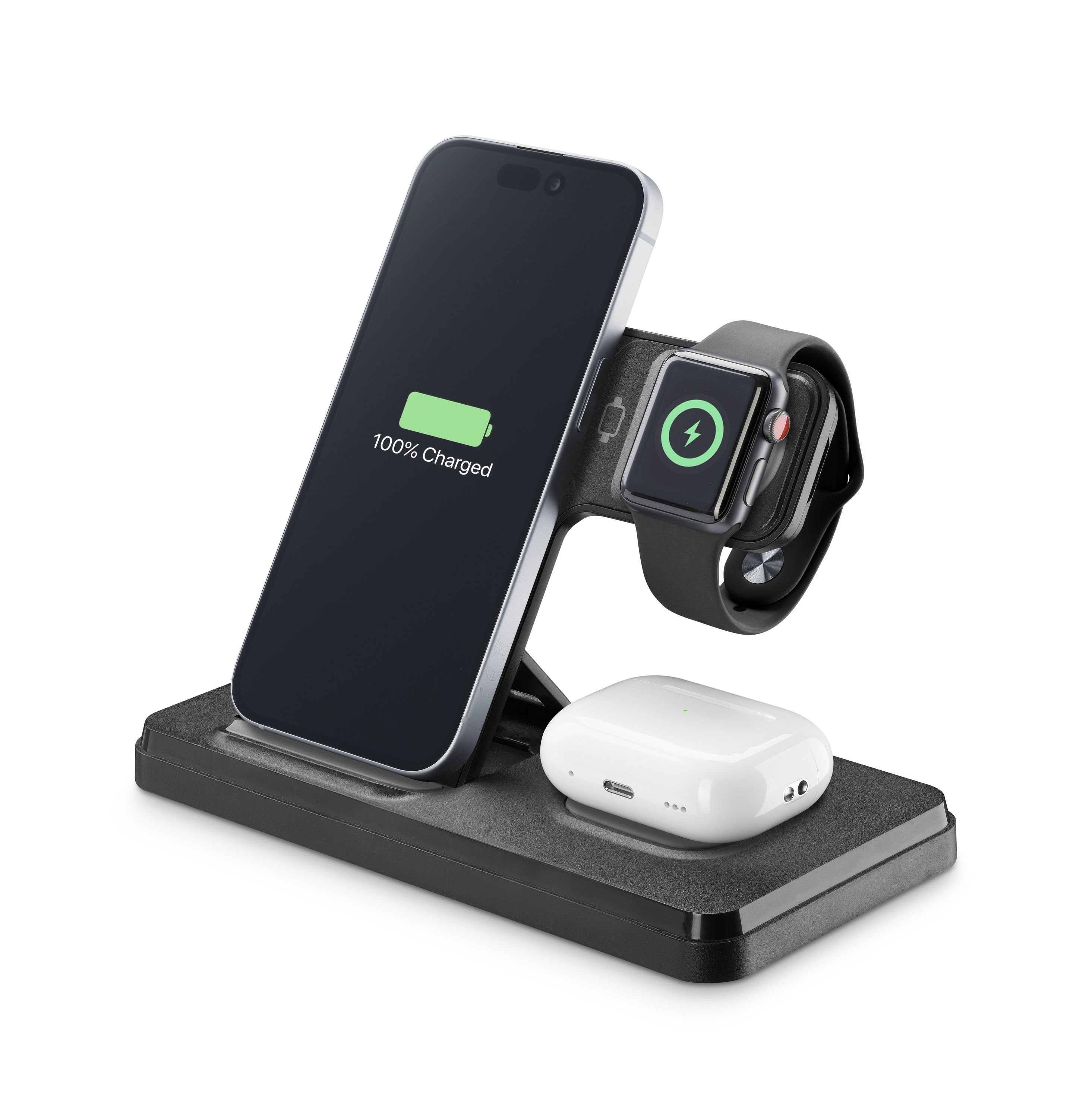 Tech Pop Triple Station 3 in 1 Base di ricarica wireless 3in1 da 15W